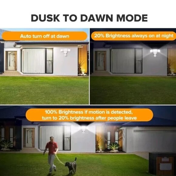 UME arc 49W LED Motion Sensor Outdoor Floodlight, 4500 Lumen, Wet, White - Picture 5 of 6